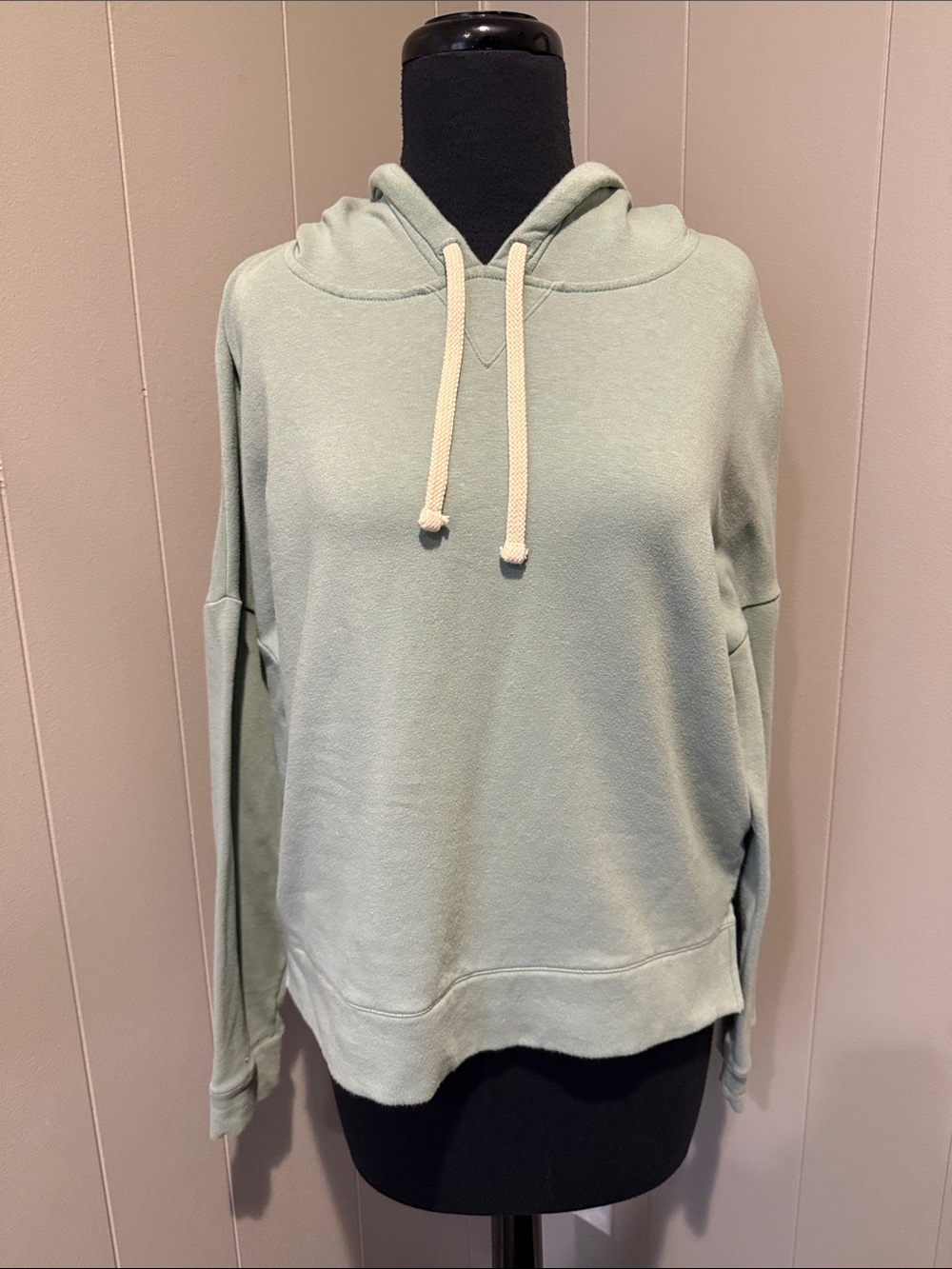B44 Madewell Women’s Small Sage Green Hoodie with Cream Drawcords